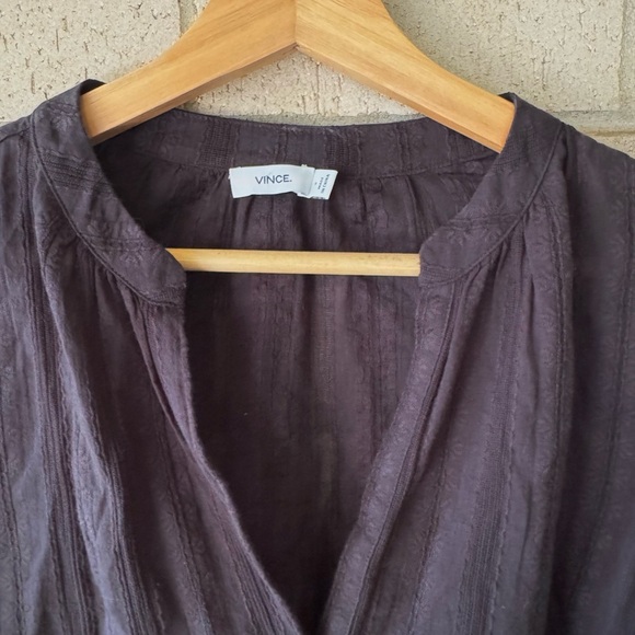 Vince 1/4 Button Women's Lightweight Cotton Top - Picture 3 of 4